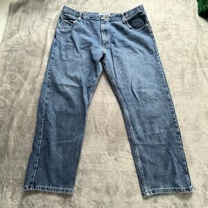 WRANGLER Authentics 42x30 Denim Blue Jeans Dark Rinse ZM200SD Wash